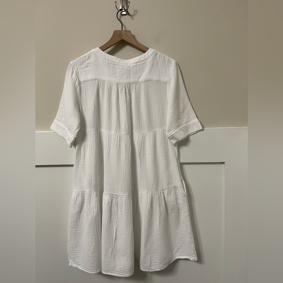 Magaschoni White Organic Cotton Relaxed Flare Dress Size Medium - Picture 6 of 8